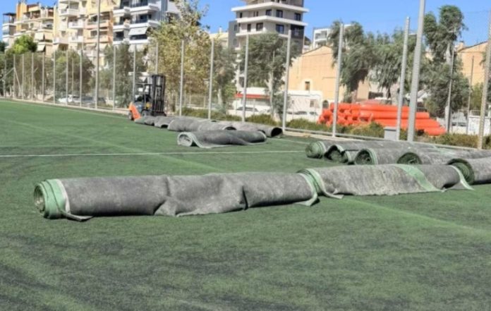 Σε εξέλιξη η αναβάθμιση του γηπέδου στο Δημοτικό Πάρκο Αθλητισμού και Αναψυχής