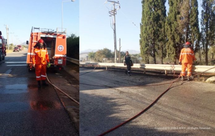 Άμεση κινητοποίηση της ΕΔΝΥ σε πυρκαγιά στο Πάτημα Κορωπίου