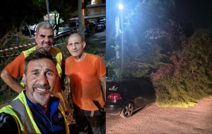 Άμεση επέμβαση του Δήμου Ηλιούπολης σε περιστατικό με πτώση δέντρου σε όχημα