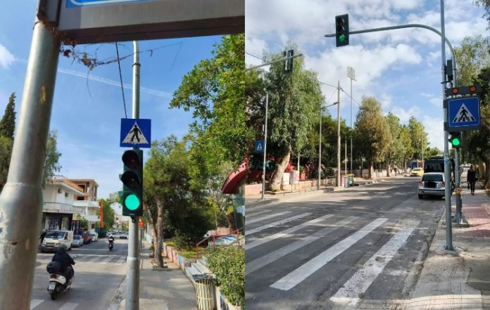 Βύρωνας: Nέος σηματοδότης στην οδό Αρχιεπισκόπου Χρυσοστόμου Αθηνών, μετά από 2,5 χρόνια αναμονής